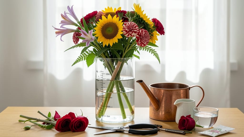 How Much Water in Vase for Flowers: Stem-Life Extending Ratios by Flower Type