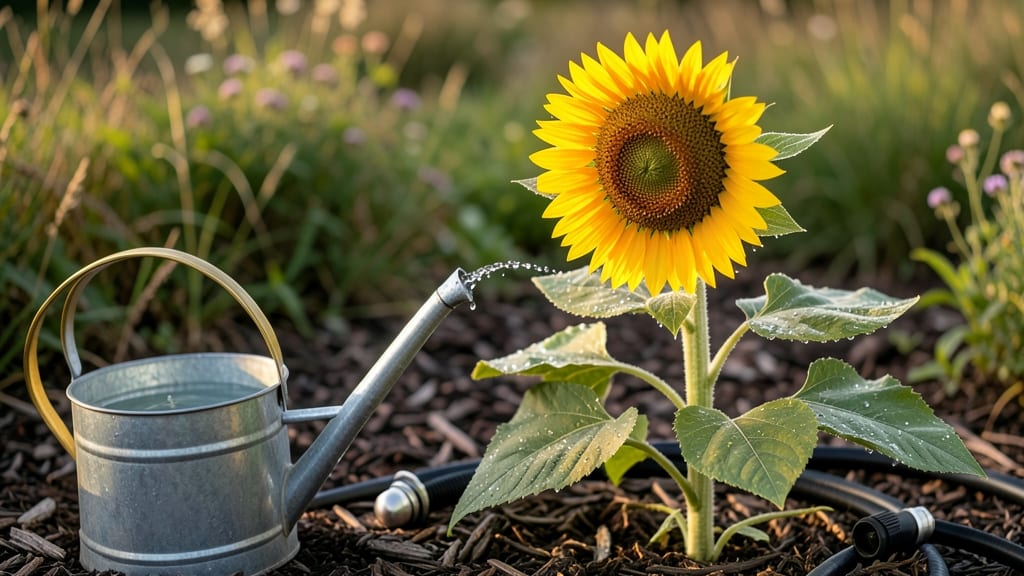 Watering Sunflower Plants: Deep-Soil Technique for Towering Blooms