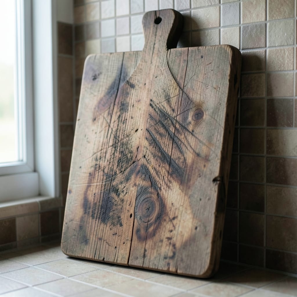The wooden cutting board